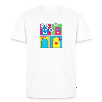 Small Creatures (Comic, Pop Art) - Men's Premium Organic T-Shirt - white - Front - Nico (187cm)