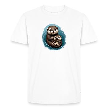 Otter - Otterly in love - Men's Premium Organic T-Shirt - white - Front - Nico (187cm)