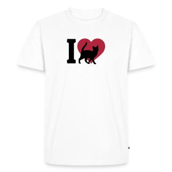 I love cats - T-shirt Premium bio Homme - blanc - Devant - Nico (187cm)