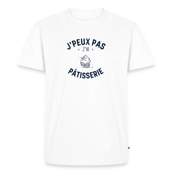J Peux pas j ai Pâtisserie - T-shirt Premium bio Homme - blanc - Devant - Nico (187cm)