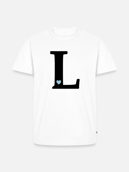 point L Initial letter - Men's Premium Organic T-Shirt - white