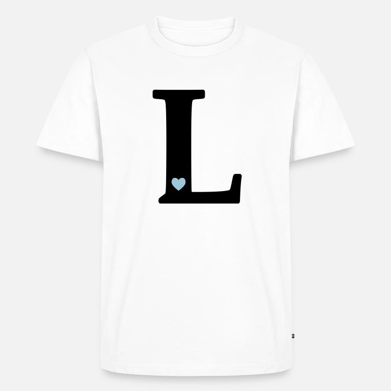 Buchstabe L Anfangsbuchstabe - Männer Premium Bio T-Shirt - Weiß