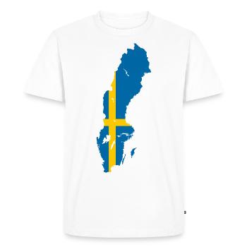 Suède Outline Map Drapeau Scandinavie Drapeau - T-shirt Premium bio Homme - blanc - Devant - Nico (187cm)