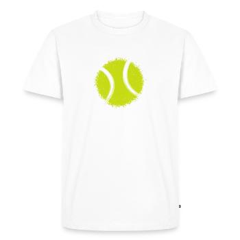 Padel and Tennis Ball Design Brush Drawing - Men's Premium Organic T-Shirt - white - Front - Nico (187cm)