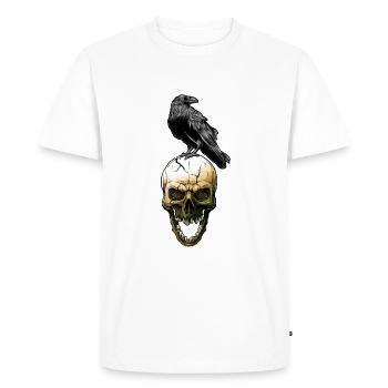 crow skull - Men's Premium Organic T-Shirt - white - Front - Nico (187cm)