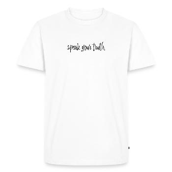 Parlez votreVérité - T-shirt Premium bio Homme - blanc - Devant - Nico (187cm)