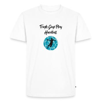 Les durs à cuire jouent au handball - T-shirt Premium bio Homme - blanc - Devant - Nico (187cm)