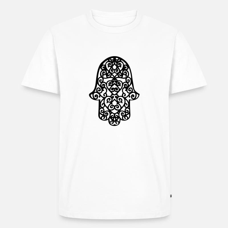 hand der fatima hamsa - Männer Premium Bio T-Shirt - Weiß