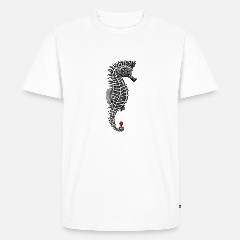 Seepferdchen - Männer Premium Bio T-Shirt - Weiß
