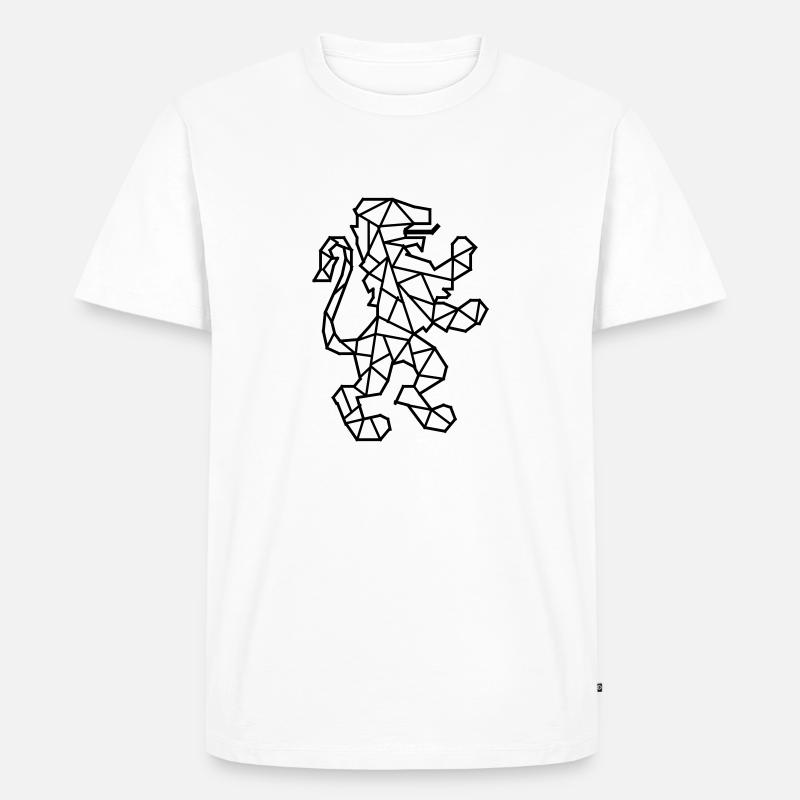 Löwe Wappen - Männer Premium Bio T-Shirt - Weiß