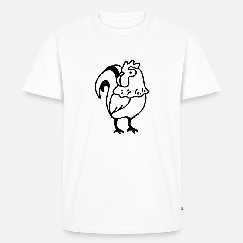 Comic Hahn - line - Männer Premium Bio T-Shirt - Weiß
