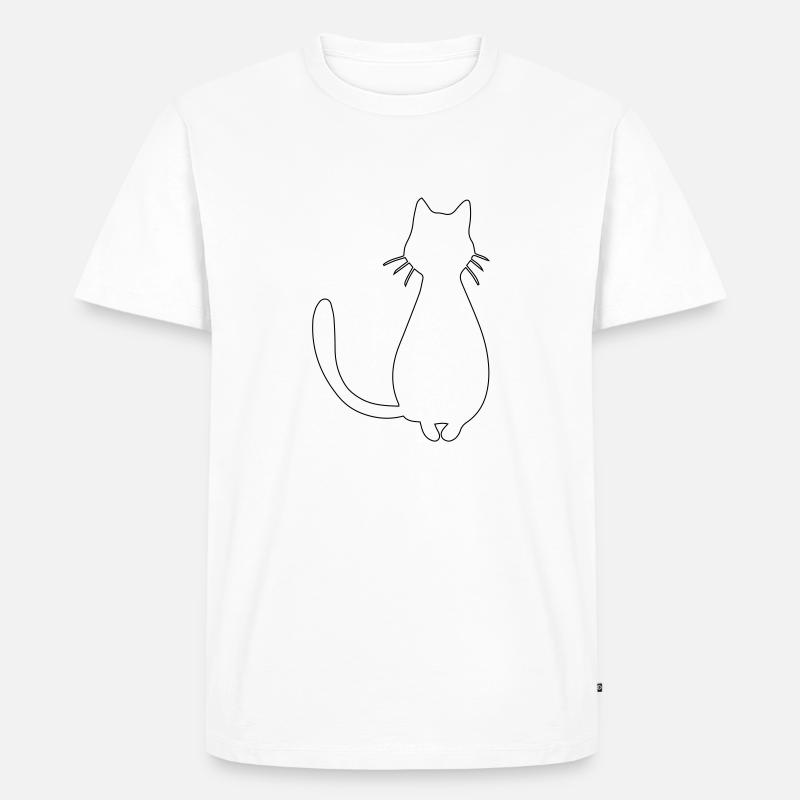 katze - Männer Premium Bio T-Shirt - Weiß