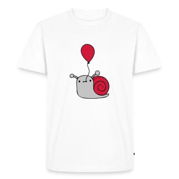 Cute balloon snail - Men's Premium Organic T-Shirt - white - Front - Nico (187cm)