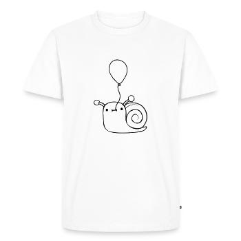 Balloon Snail Cute - Men's Premium Organic T-Shirt - white - Front - Nico (187cm)