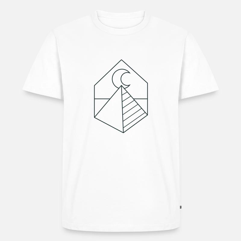 BOHO Pyramide auf dem Mond - Männer Premium Bio T-Shirt - Weiß