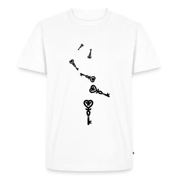 Mariage clé du cœur - T-shirt Premium bio Homme - blanc - Devant - Nico (187cm)