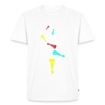 Mariage au cœur clé - T-shirt Premium bio Homme - blanc - Devant - Nico (187cm)