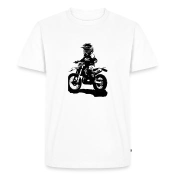 MOTORCYCLE CHILD - Men's Premium Organic T-Shirt - white - Front - Nico (187cm)