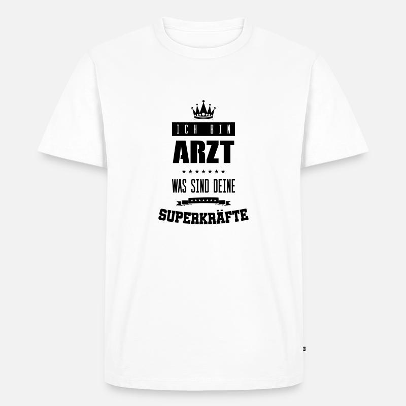 arzt superkräfte - Männer Premium Bio T-Shirt - Weiß