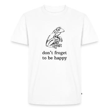 Frog funny saying happy - Men's Premium Organic T-Shirt - white - Front - Nico (187cm)