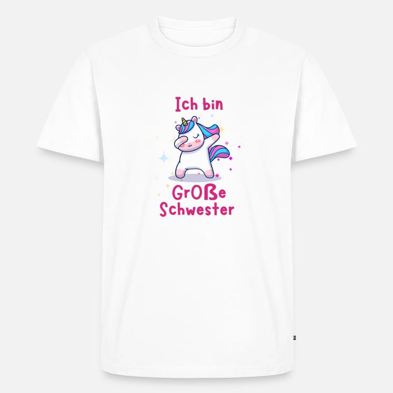 große Schwester - Männer Premium Bio T-Shirt - Weiß