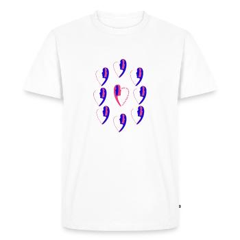 Séduction d'une femme amoureuse. - T-shirt Premium bio Homme - blanc - Devant - Nico (187cm)