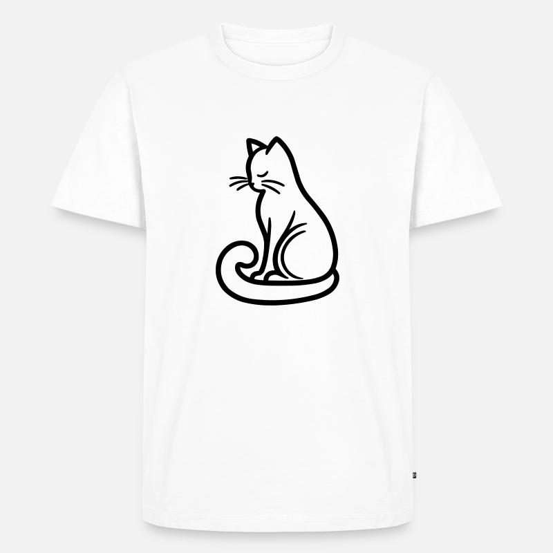 Katze - Männer Premium Bio T-Shirt - Weiß