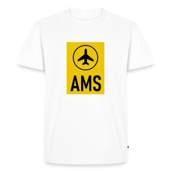 Aéroport d’Amsterdam - T-shirt Premium bio Homme - blanc - Devant - Nico (187cm)