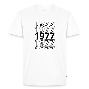 1977 1977 1977 - T-shirt Premium bio Homme - blanc - Devant - Nico (187cm)