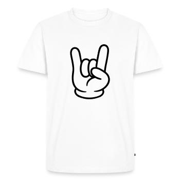 Hand Comic Party Sign - Men's Premium Organic T-Shirt - white - Front - Nico (187cm)