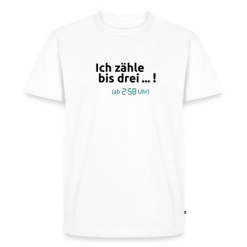 Ich zaehle bis Drei - Männer Premium Bio T-Shirt - Weiß - Vorne - Nico (187cm)