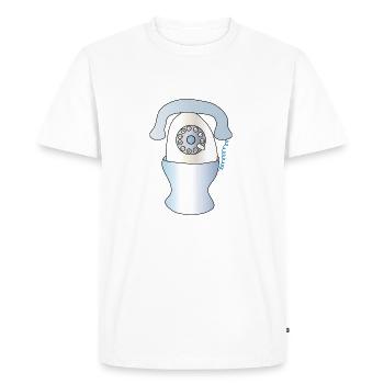 Téléphone Egg | Téléphone rétro | Récepteur Téléphone | mobile - T-shirt Premium bio Homme - blanc - Devant - Nico (187cm)
