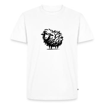 Dessin de mouton ludique dessin animé dessin au trait - T-shirt Premium bio Homme - blanc - Devant - Nico (187cm)