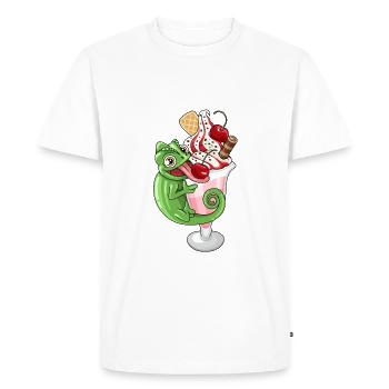 Ice cream cups with chameleon - Men's Premium Organic T-Shirt - white - Front - Nico (187cm)