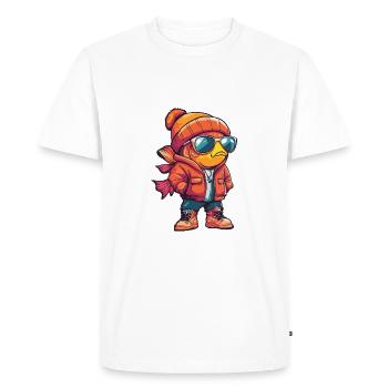 Bande dessinée d’hiver poisson rouge - T-shirt Premium bio Homme - blanc - Devant - Nico (187cm)