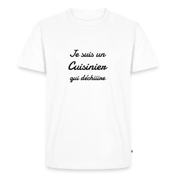 Cuisinier / Cuisine / Barbecue / Cuisinière - T-shirt Premium bio Homme - blanc - Devant - Nico (187cm)