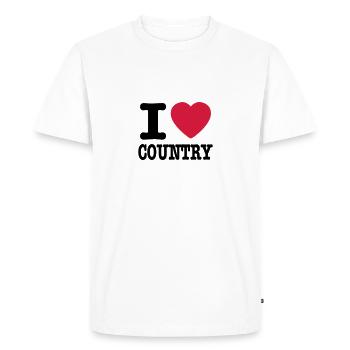 i love country / i heart country - Men's Premium Organic T-Shirt - white - Front - Nico (187cm)