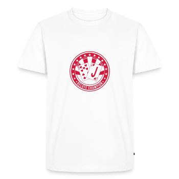 Champion de belote - T-shirt Premium bio Homme - blanc - Devant - Nico (187cm)