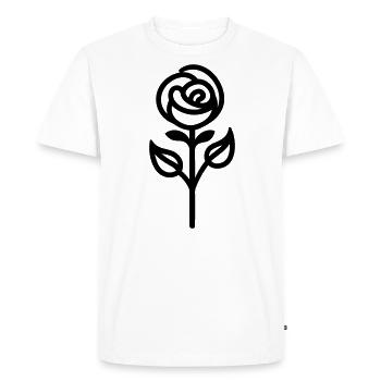 Pink Flower - Men's Premium Organic T-Shirt - white - Front - Nico (187cm)