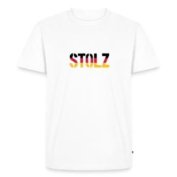 Stolz, Proud Germany Flag, Proud to be German - Men's Premium Organic T-Shirt - white - Front - Nico (187cm)