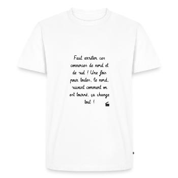 Kaameløtt - Réplique Culte - Citation Perceval - T-shirt Premium bio Homme - blanc - Devant - Nico (187cm)
