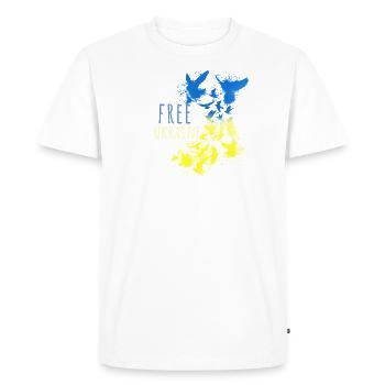ukraine,free Ukraine,peace,peace,doves,flag - Men's Premium Organic T-Shirt - white - Front - Nico (187cm)