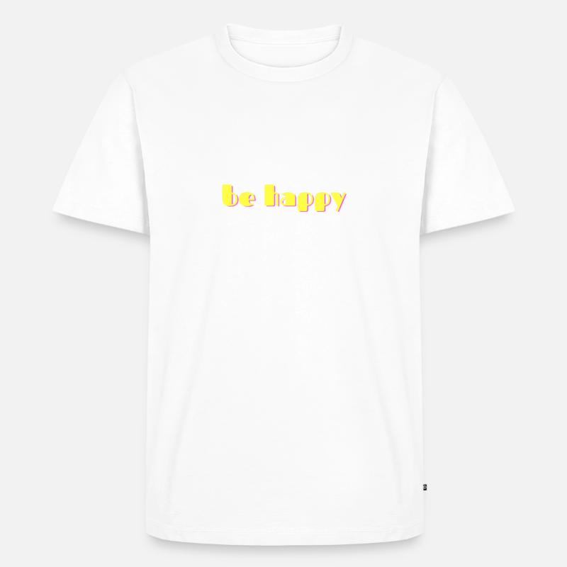 behappy - Männer Premium Bio T-Shirt - Weiß