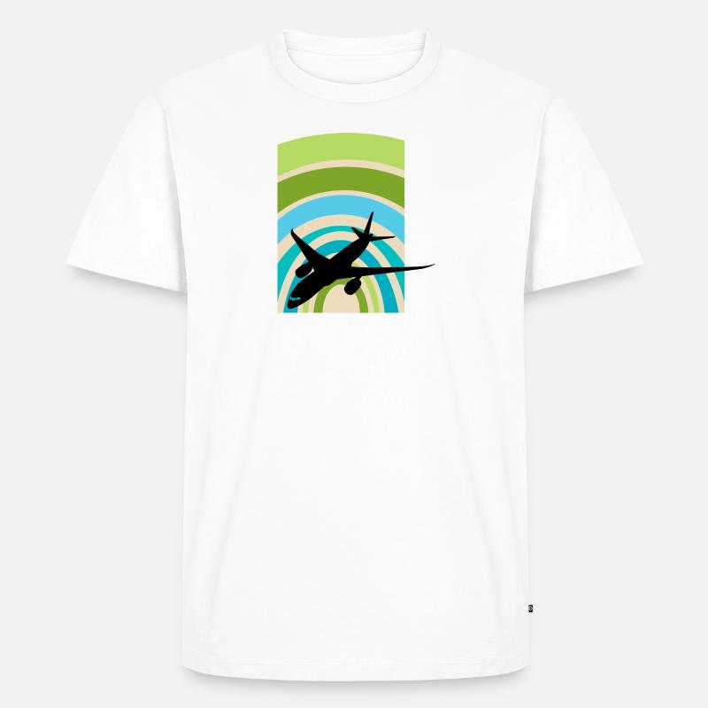 Luftfahrt Flugzeug - Männer Premium Bio T-Shirt - Weiß