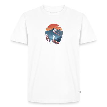 Mountains are calling - Men's Premium Organic T-Shirt - white - Front - Nico (187cm)