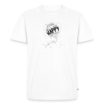 Happy BDay - Men's Premium Organic T-Shirt - white - Front - Nico (187cm)