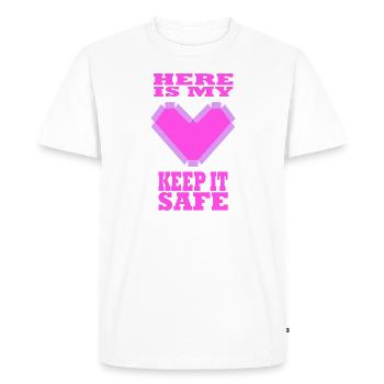 Voici mon cœur, gardez-le en sécurité - Saint-Valentin - T-shirt Premium bio Homme - blanc - Devant - Nico (187cm)