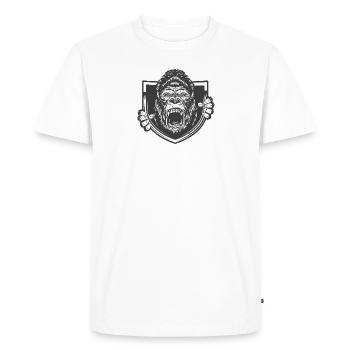 Gorille fou - T-shirt Premium bio Homme - blanc - Devant - Nico (187cm)