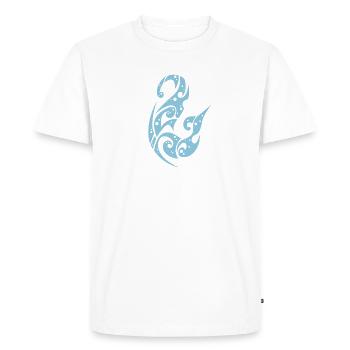symbole maori, dessin hameçon - T-shirt Premium bio Homme - blanc - Devant - Nico (187cm)