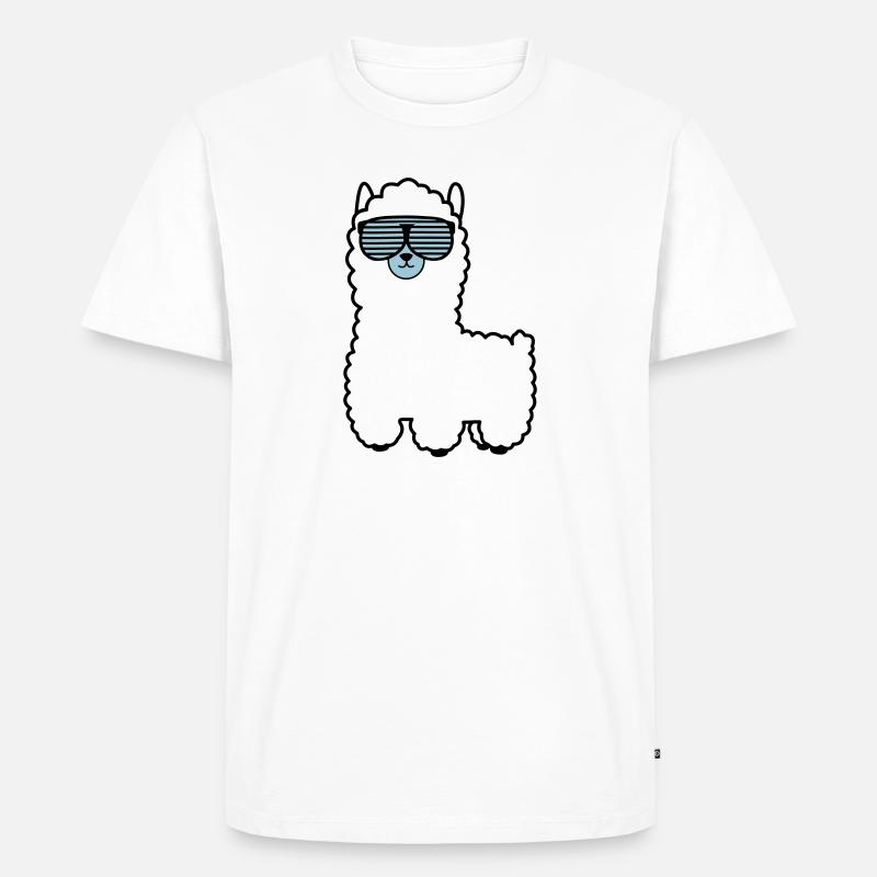 lama_002 - Männer Premium Bio T-Shirt - Weiß
